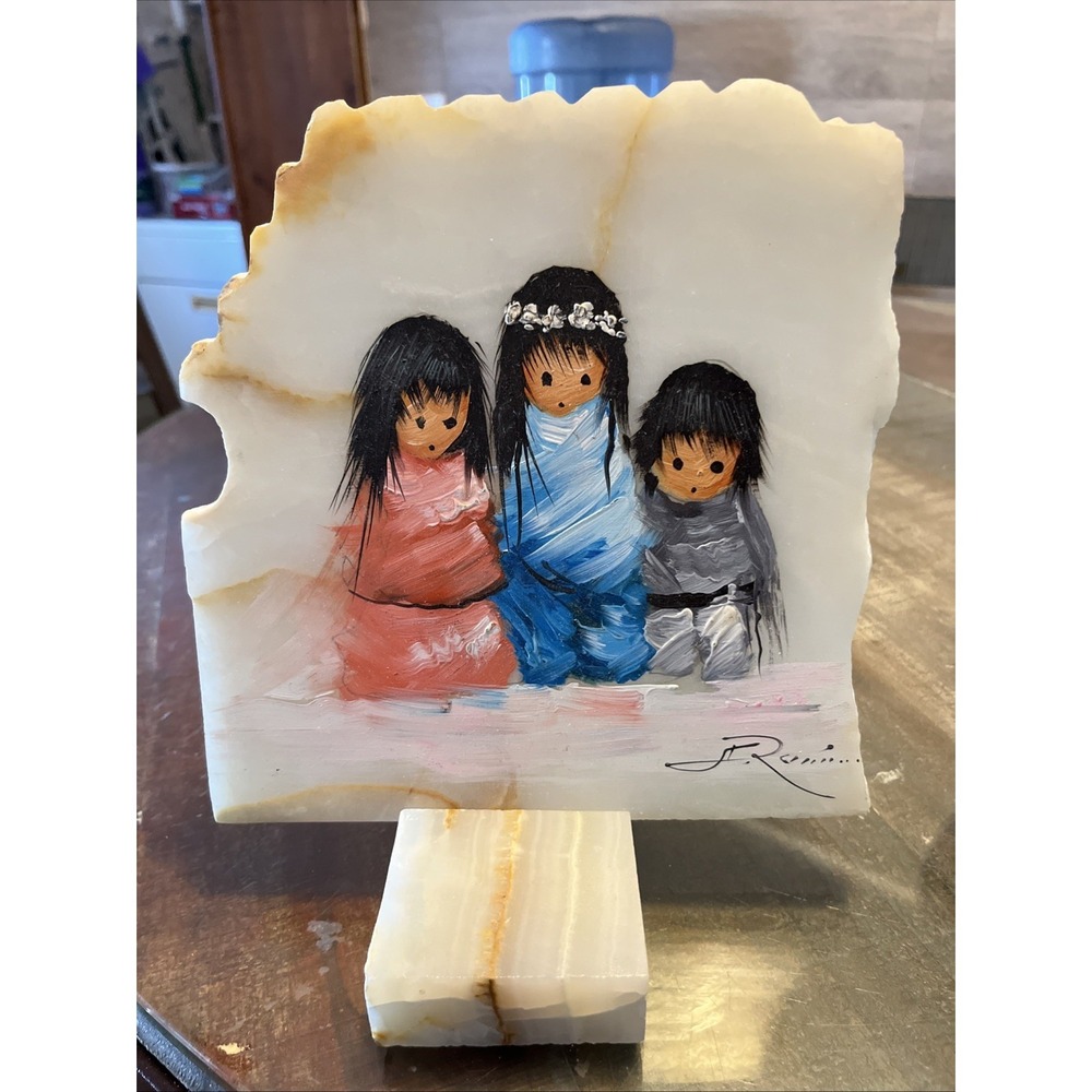Marble Art Piece De Garcia Inspired Painted Piece